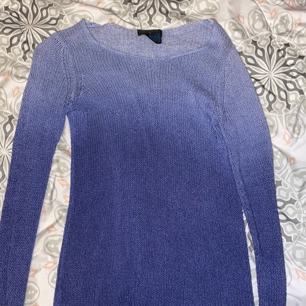 faded blue sweater